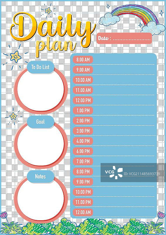 学生课程计划和待办事项清单模板图片素材