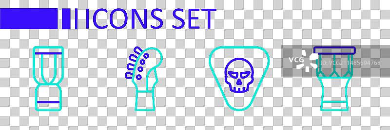 非洲打击鼓吉他拨片琴颈图标图片素材