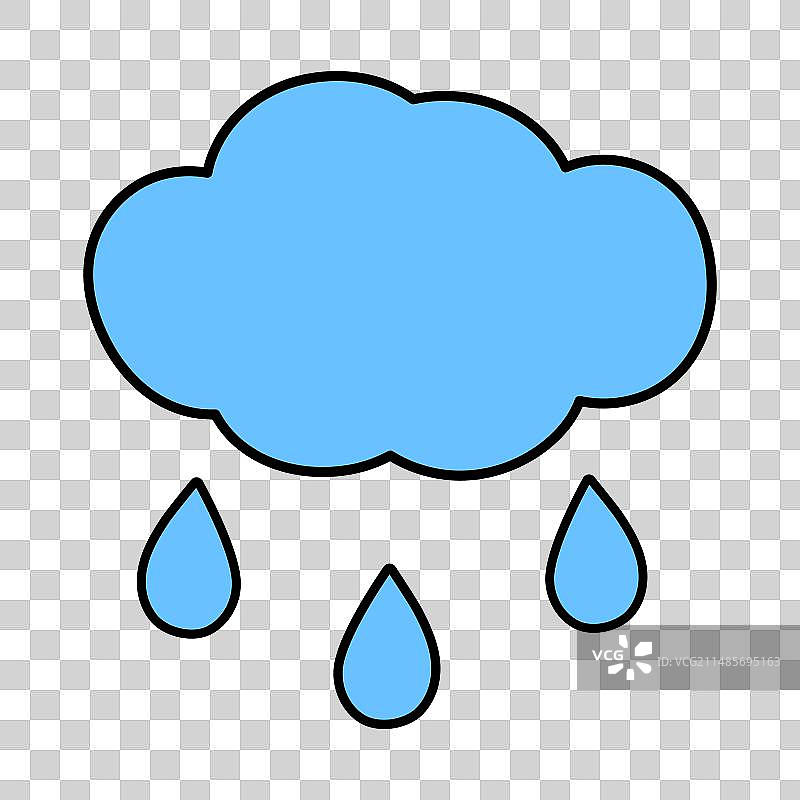 云朵天空水滴彩色简笔画图标图片素材