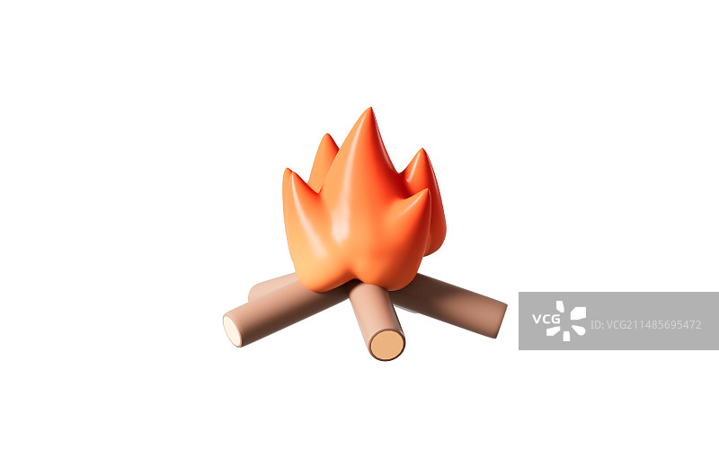 卡通萤火篝火模型3D渲染图片素材