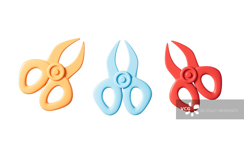 卡通剪刀模型3D渲染图片素材