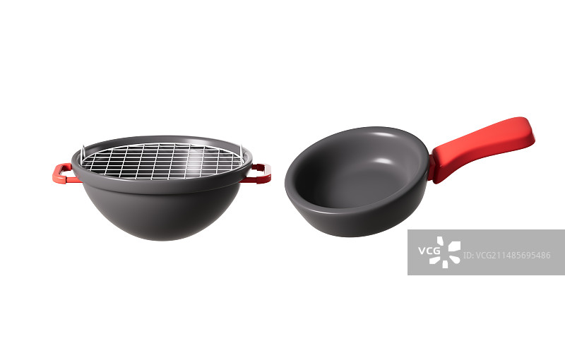 卡通烧烤架模型3D渲染图片素材