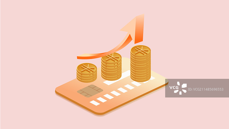 金融理财数据分析立体上升柱状图矢量插图图片素材