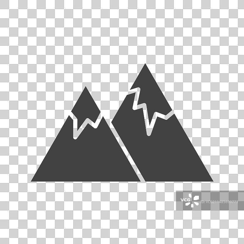 白雪覆盖的山峰图标图像图片素材
