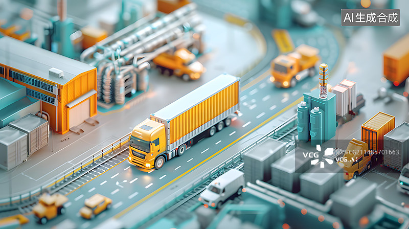 【AI数字艺术】AIGC:智慧物流仓储设备背景插图插画图片素材