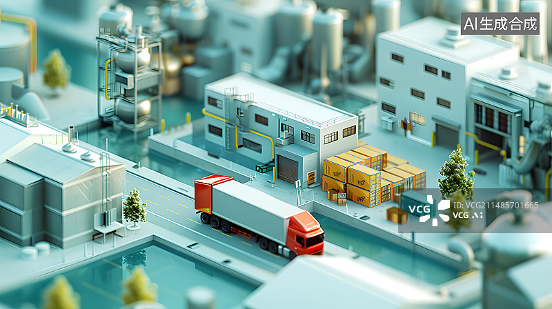 【AI数字艺术】AIGC:智慧物流仓储设备背景插图插画图片素材