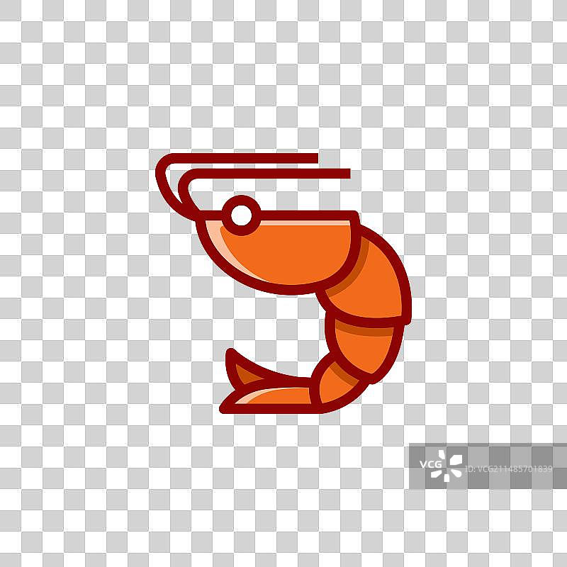 优雅独特的小虾logo图片素材