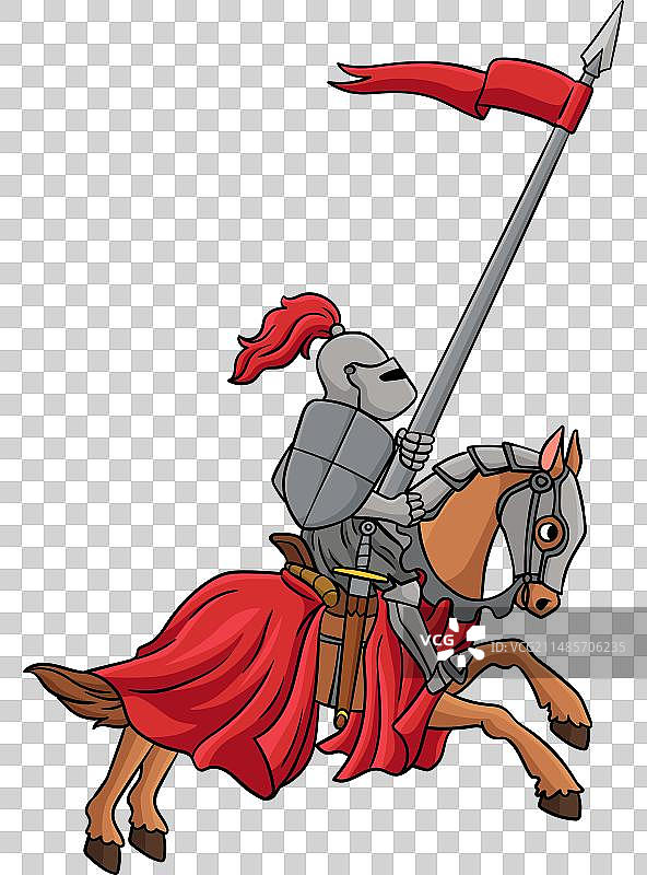 骑士比武卡通彩色剪贴画图片素材
