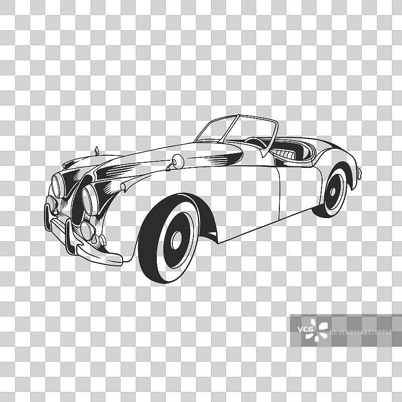 复古汽车36号轮廓设计图片素材