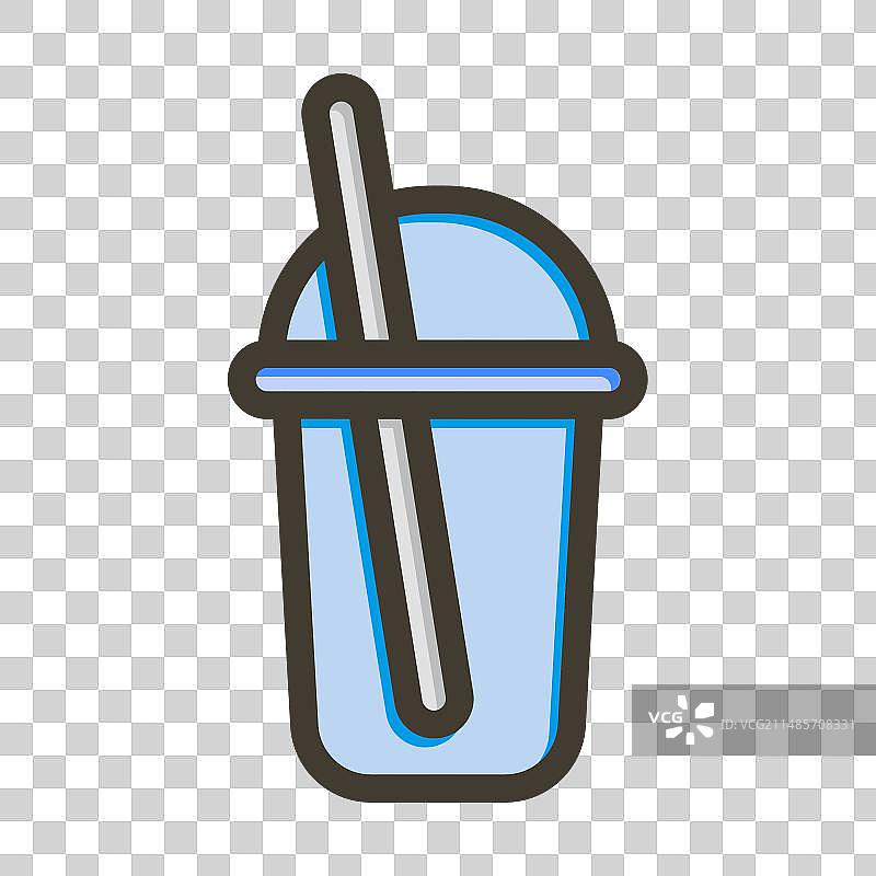 个人用粗线条填充颜色杯子图标图片素材