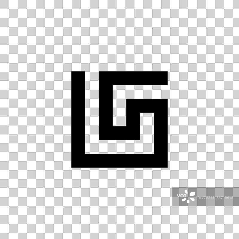 字母LS方形几何简约标志图片素材