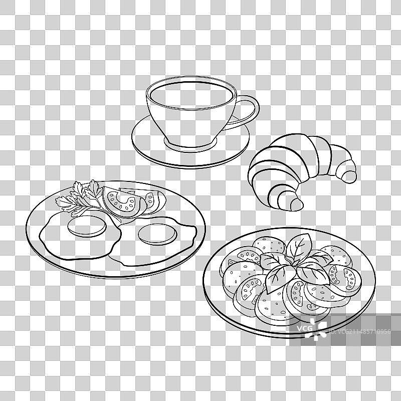 早餐菜肴着色素材图片素材