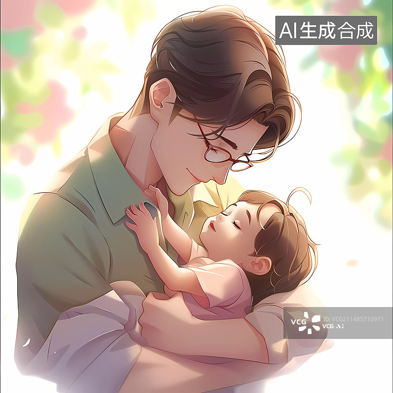 【AI数字艺术】爸爸的双臂是世界上最可靠的力量图片素材