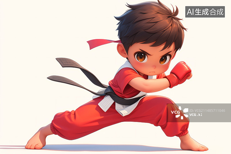 【AI数字艺术】展示武术动态与能量的角色图片素材