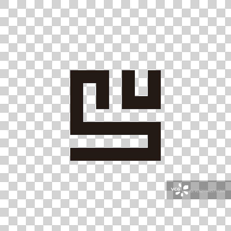 字母SU方形几何符号简约标志图片素材