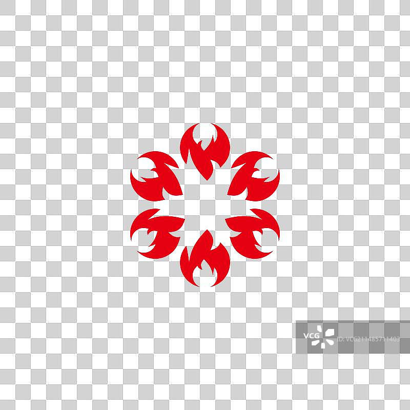 篝火花卉几何符号简约标志图片素材