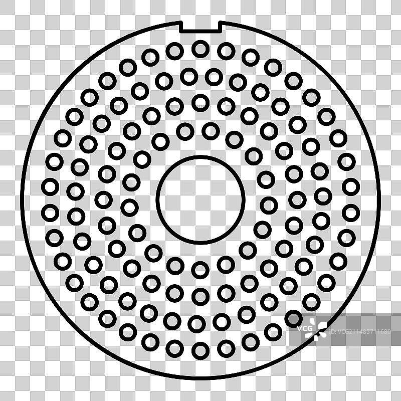 绞肉机绞盘装置的篦子图片素材