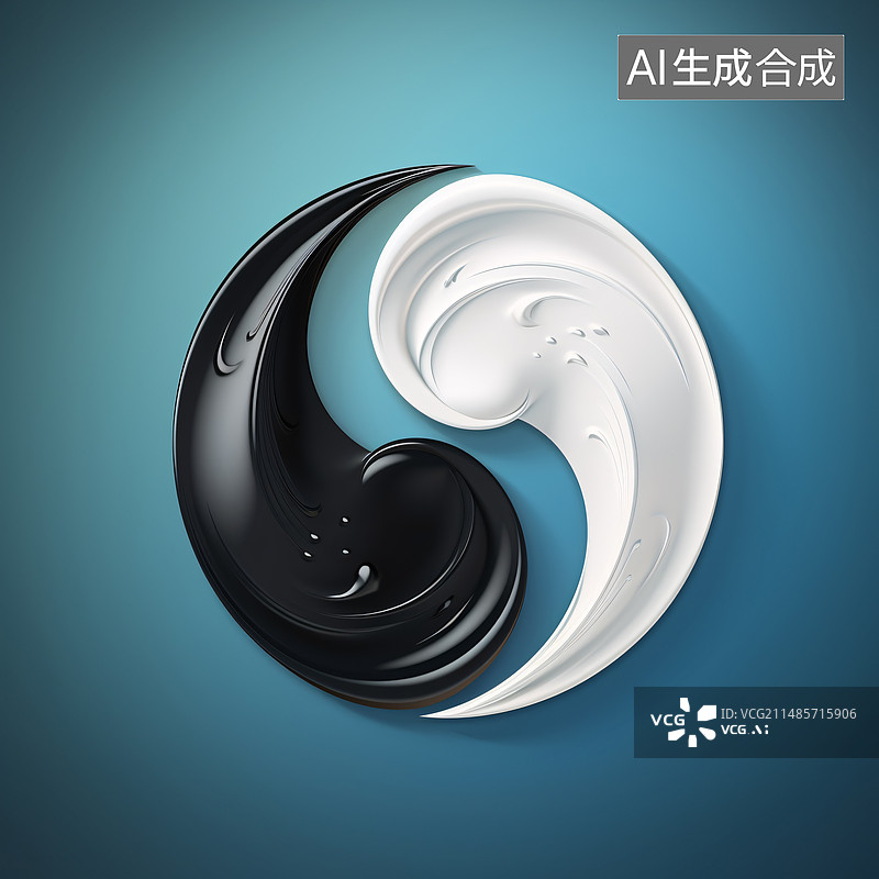 【AI数字艺术】阴阳对立统一艺术符号图标图片素材