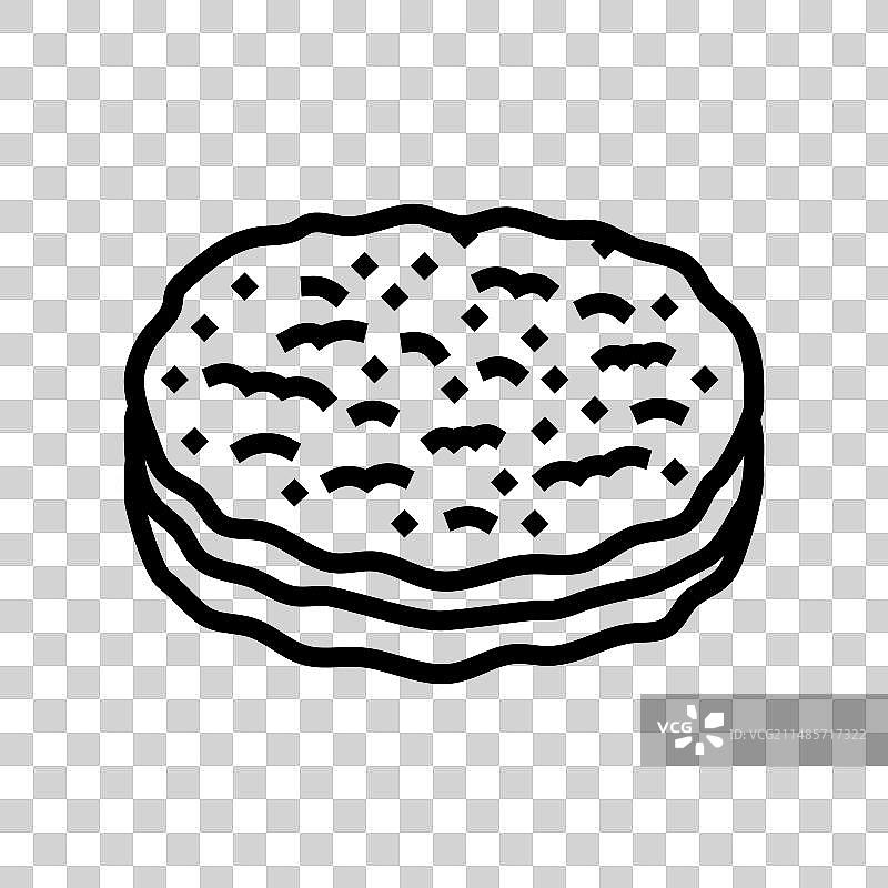 土耳其烤肉披萨线稿图标图片素材