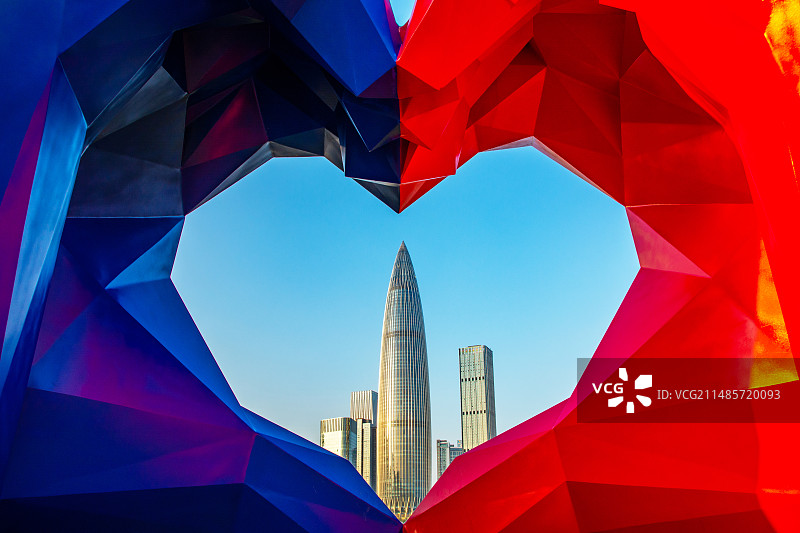 深圳 深圳风光 深圳建筑 红蓝手雕塑 比心 深圳人才公园 春笋大厦 中国华润大厦 标志性建筑 后海图片素材