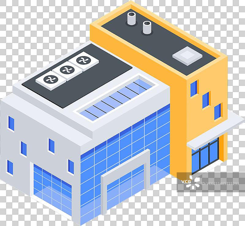 商业建筑2.5D图标图片素材