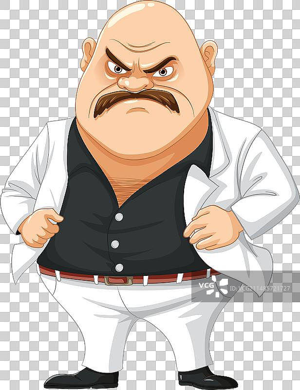 卡通黑帮光头男人图片素材