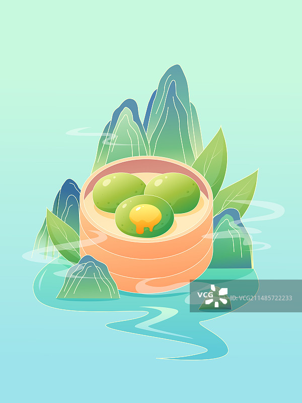 矢量插画清明节青团图片素材