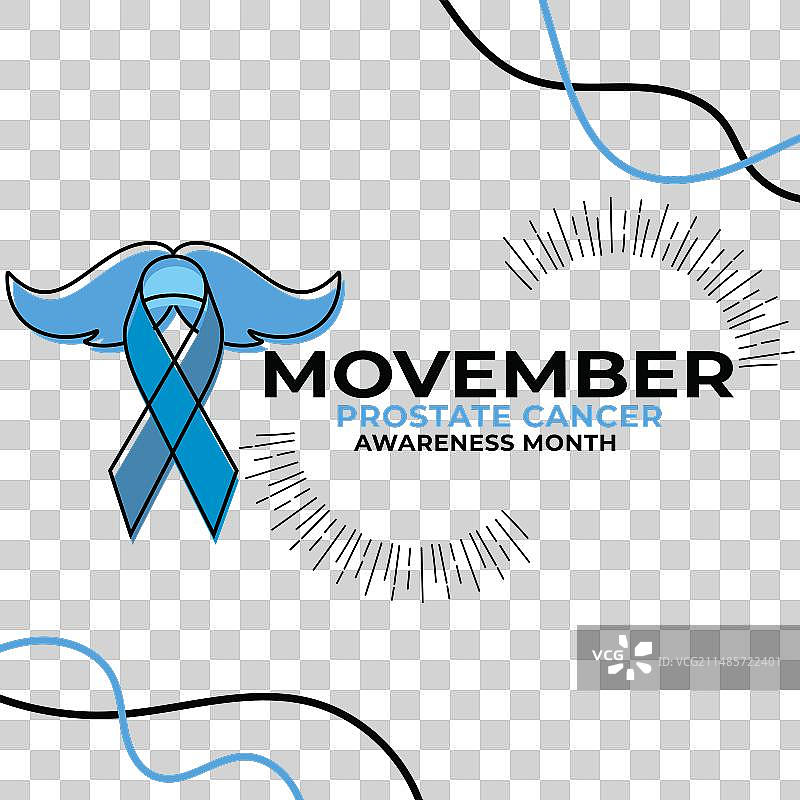 彩色复古胡须Movember海报图片素材