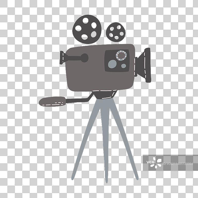 复古电影放映机和老式相机图片素材