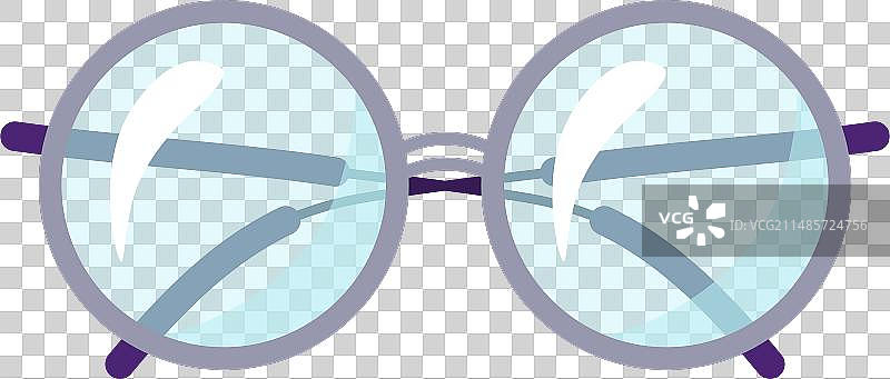 圆形鲜艳色彩透明镜片眼镜图片素材