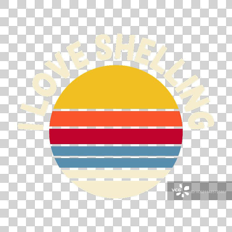 贝壳收藏者复古贝壳T恤设计图片素材