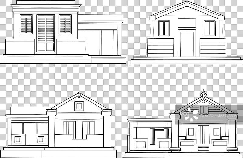 海滨别墅房屋套装合集图片素材