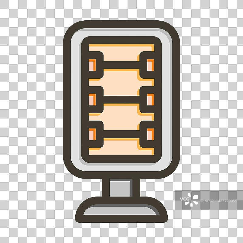 碳纤维加热器粗线条彩色图标图片素材