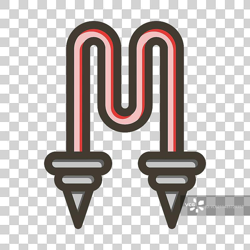 加热元件粗线填充颜色图标图片素材