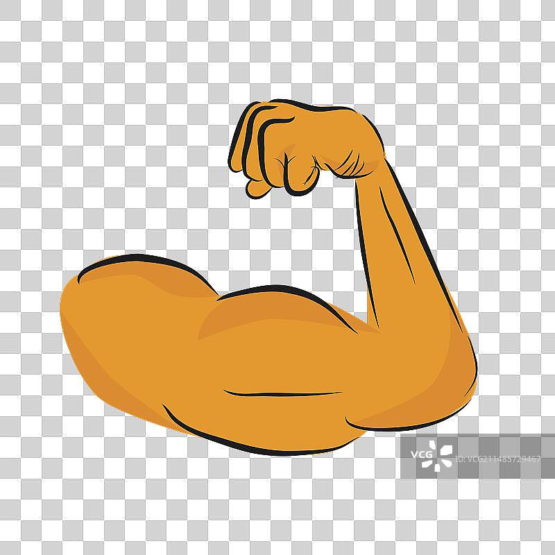 白色背景上的肌肉男手臂的简约素描图片素材