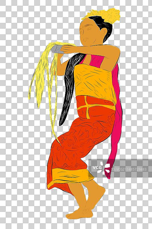 4款手绘风格少女图片素材