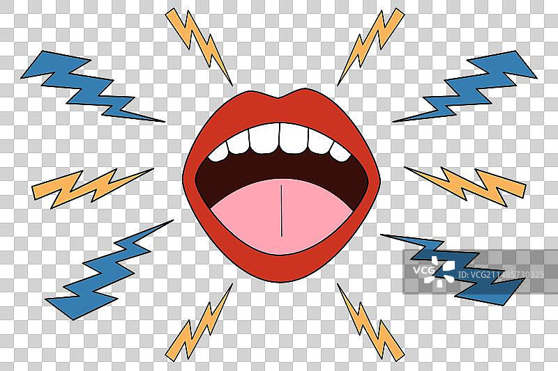 尖叫的波普风格嘴巴图片素材