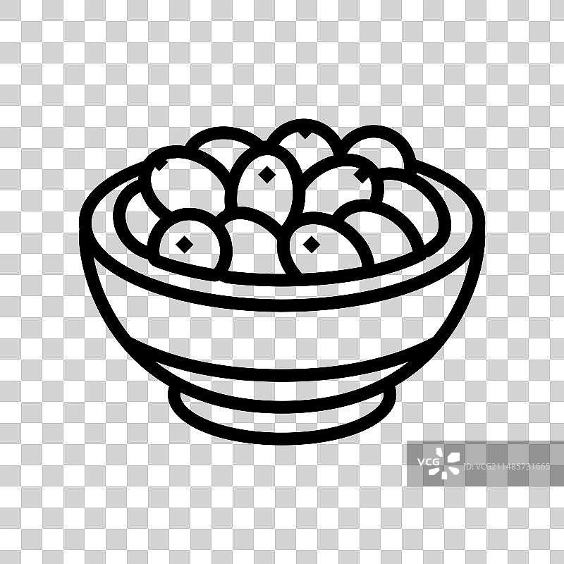 卡拉马塔橄榄希腊美食线性图标图片素材