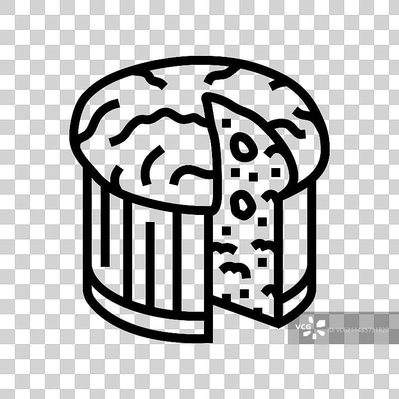 意大利美食意式圣诞面包线条图标图片素材