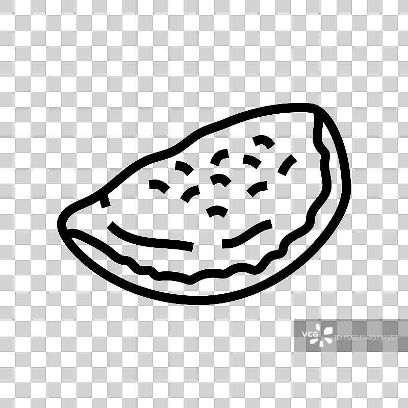 意式卡尔佐内披萨线条图标图片素材