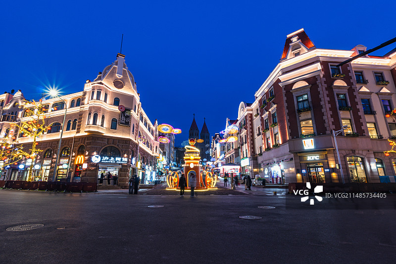 青岛中山路商业街图片素材