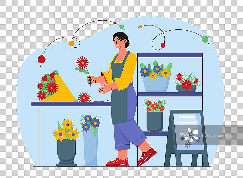 工作场所的女花商图片素材