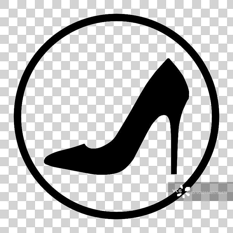 高跟鞋图标时尚风格标志图片素材