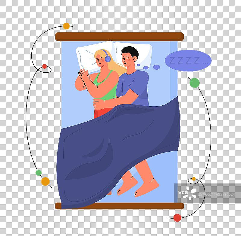 床上夫妇不安的睡眠图片素材