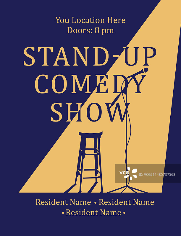 单口喜剧演出宣传单海报设计图片素材