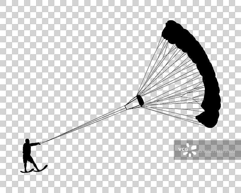男人剪影玩风筝板图片素材