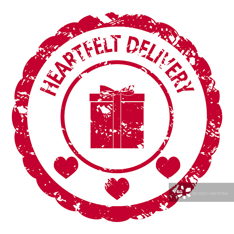 情人节爱心快递橡胶印章图片素材