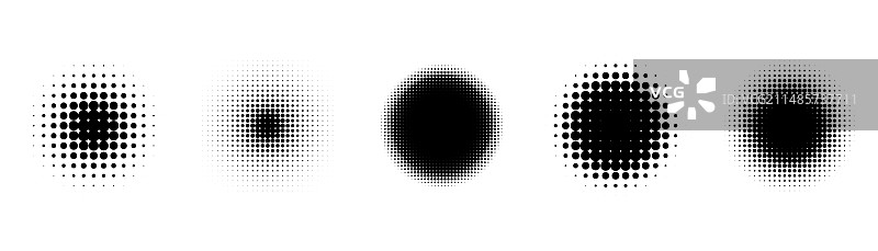 圆形半色调虚线抽象圆点图片素材