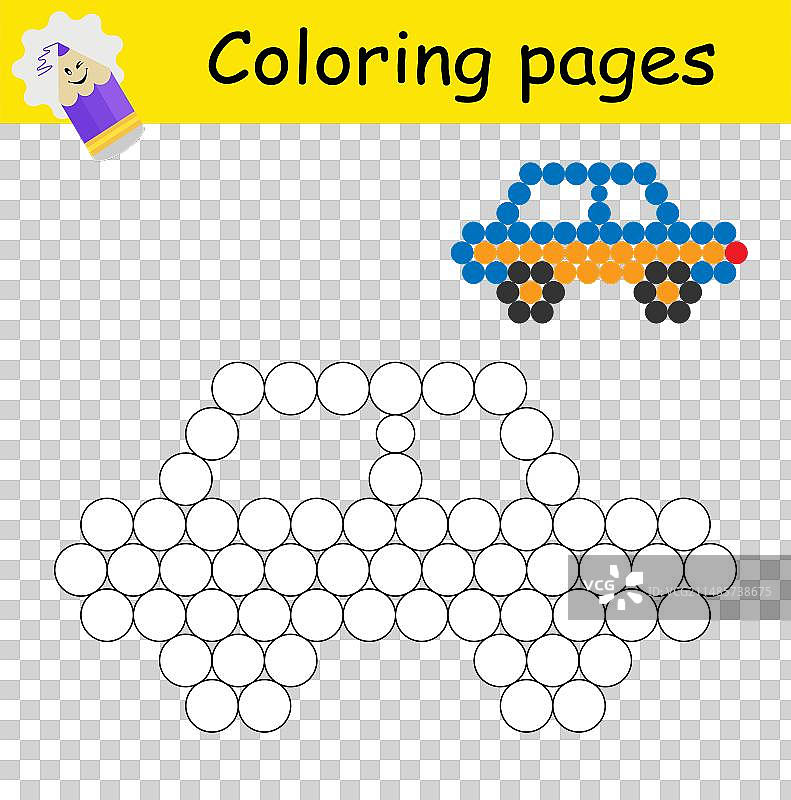 儿童填色书：卡通教育图片素材