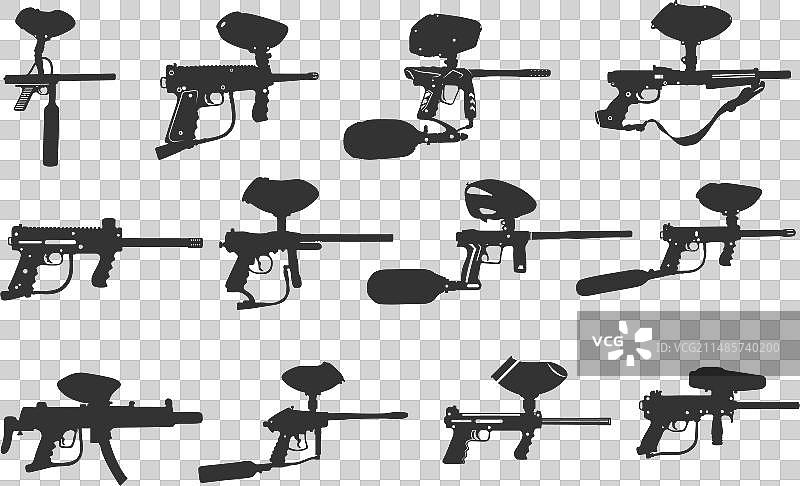 彩弹枪轮廓图案图片素材